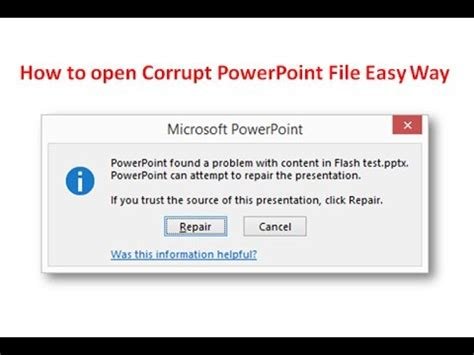 How To Repair Corrupted Powerpoint File