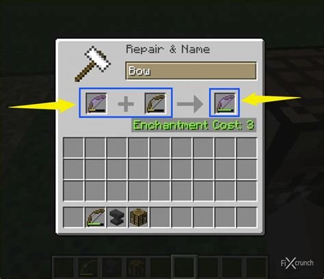 Minecraft How To Repair Bow